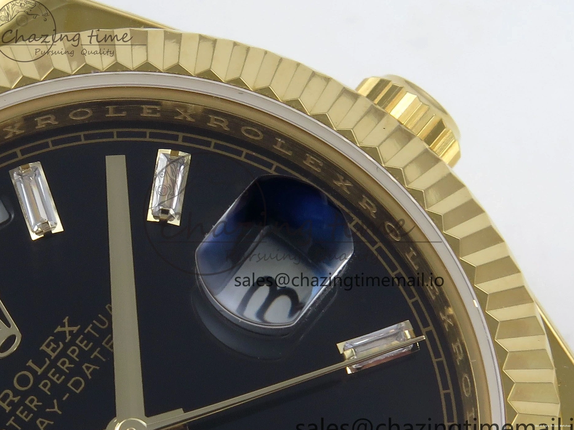 Good Copy Rolex Watches Bracelet 842 on Dial Best Date (Gain Contemporary Edition Weight) Day VR3255 Black YG 1:1 Crystal 228238 KF 40 President 0113